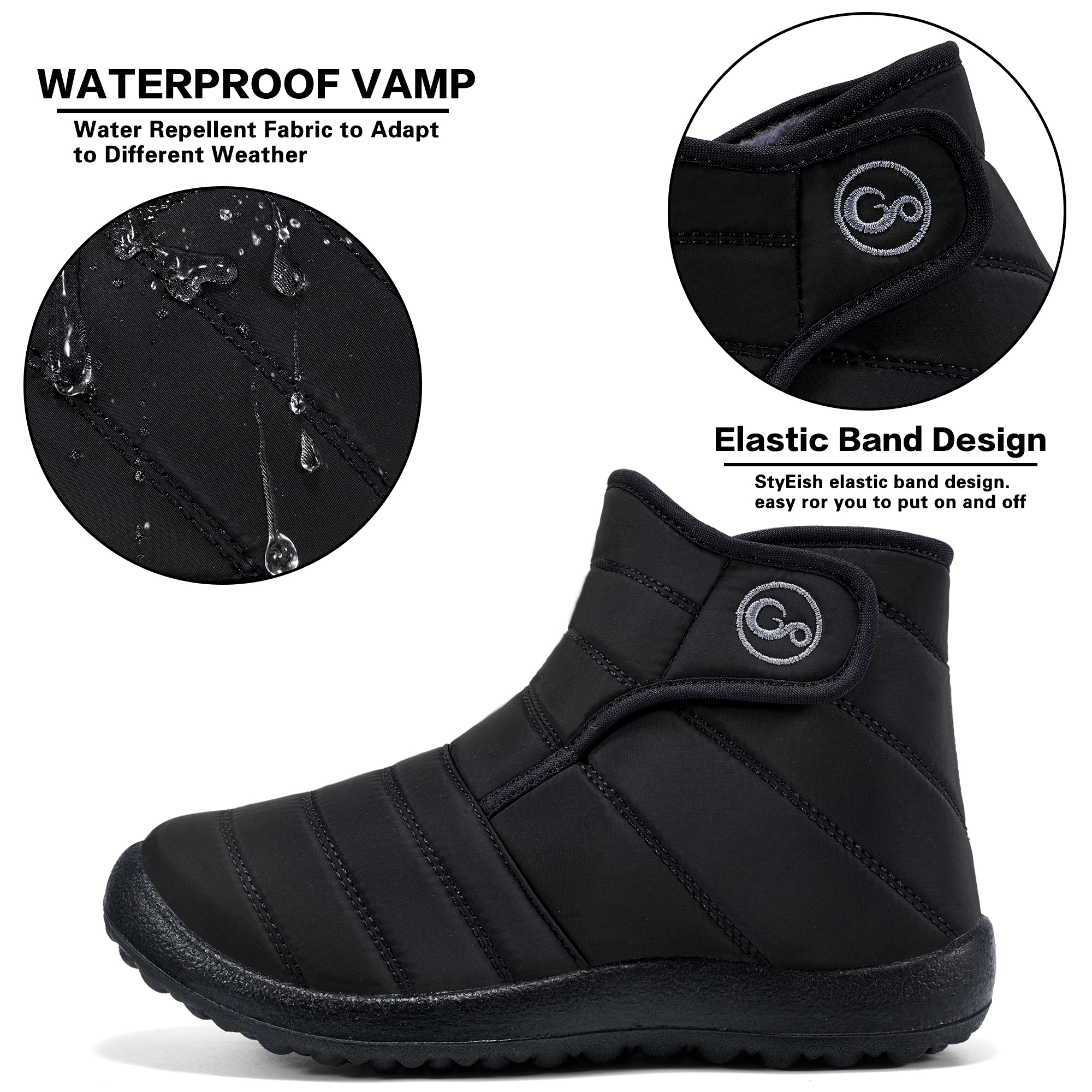 Ecetana Women's Waterproof Lined Snow Ankle Booties photo 5