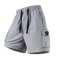 thumbnail image 2 of Garbnen Men Cargo Shorts Quick Dry Men's Bermuda Shorts Drawstring Lightweight Sports Hiking Athletic Shorts for Men with Pockets Gray 5XL, 2 of 5