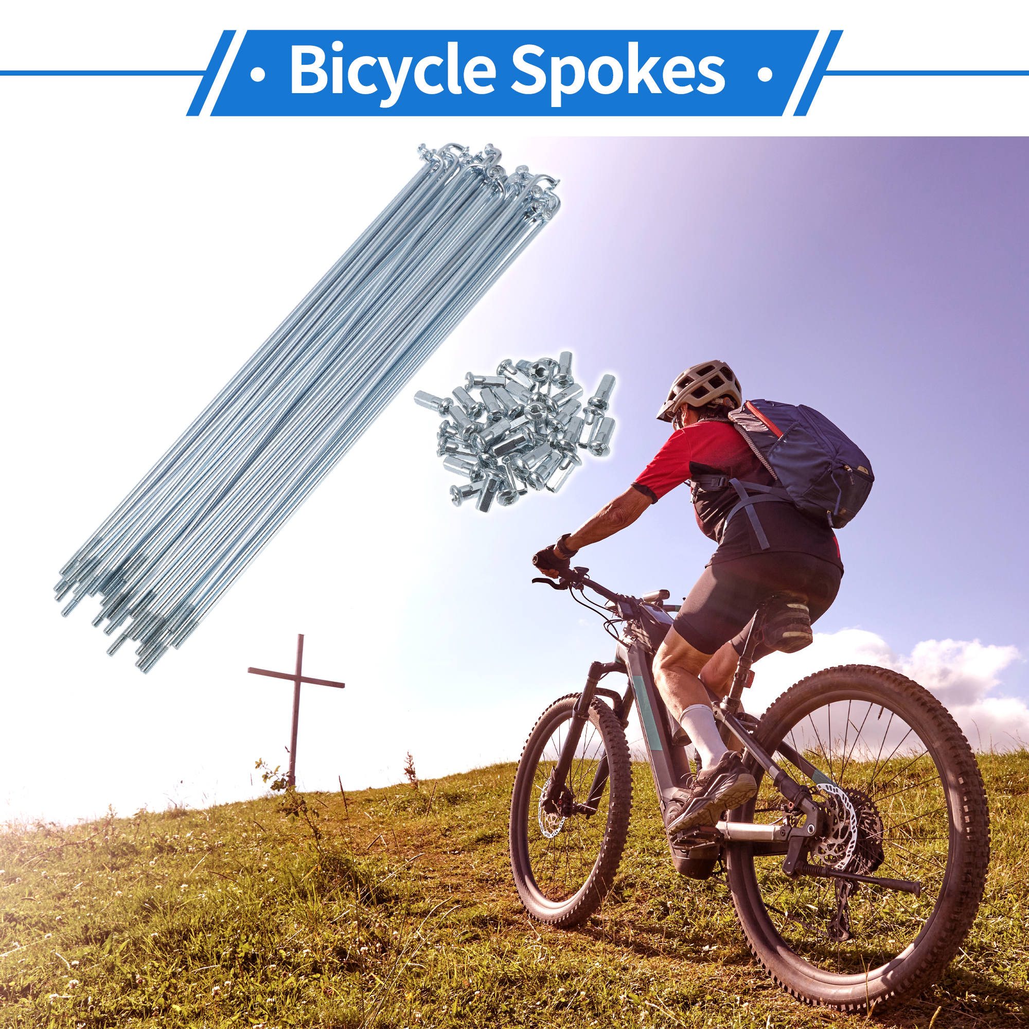 Rayons de vélo en acier inoxydable argenté 14G 304, 36
