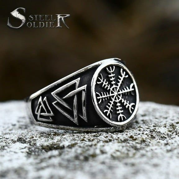 New Men's Rings Viking Odin Trinity Celtic Knot Ring for Teens Amulet Jewelry Gift