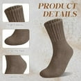 thumbnail image 4 of 5 Pairs Women's Solid Mid-calf Socks, Thick Warm Thermal Socks for Winter, Cozy Boot Sock & Everyday Crew Sock, 4 of 6
