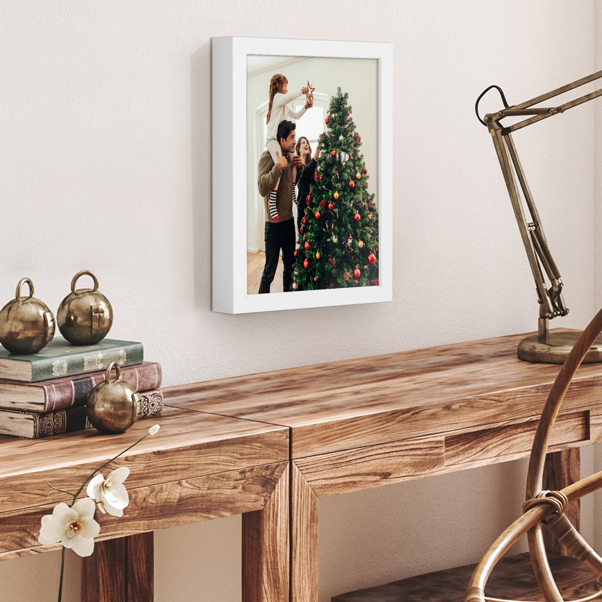 Americanflat 8.5" x 11" Gallery-Style Picture Frame to Secure Artwork, Prints, and Photos - White