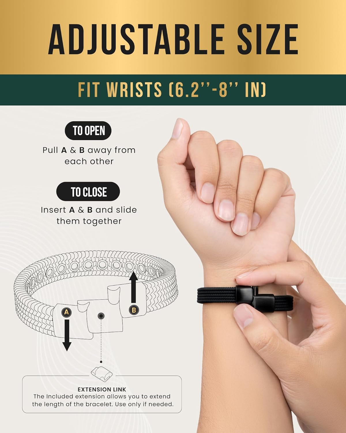 MagnetRX® Magnetic Sports Bracelet for Men – Ultra Strength Magnetic Balance Bracelet for Men & Women with Adjustable Clasp – Waterproof & Sweatproof Silicone Golf Bracelets for Everyday Wear