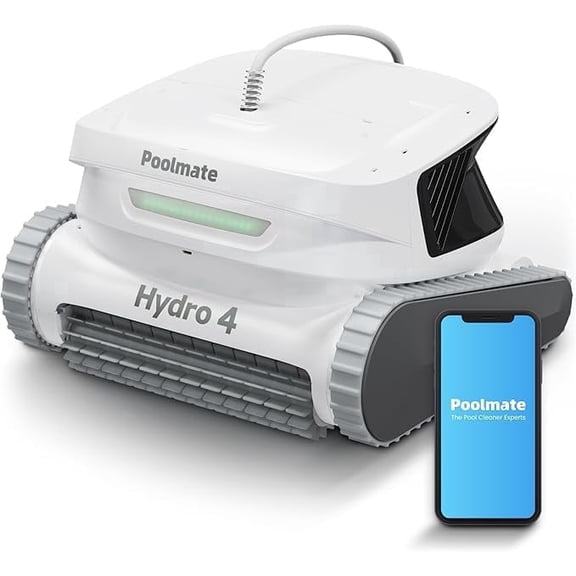 Hydro 4 Corded Pool Robot Vacuum Cleaner with App Control 5070 GPH Strong Suction Power Wall-climing Waterline Floor Deep Cleaning for Inground Pools