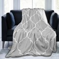thumbnail image 4 of Gray Minimalism Throw Blanket, Fluffy Soft Cozy Blanket Flannel Plush Microfiber Couch Throw, 60"x50", 4 of 8
