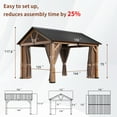 thumbnail image 2 of Mondawe 11'x13' Hardtop Gazebo,Aluminum Patio Permanent Pavilion with Curtains and Nettings,Outdoor Shade with Metal Steel Gable Roof for Garden, Porch, Lawns, 2 of 11