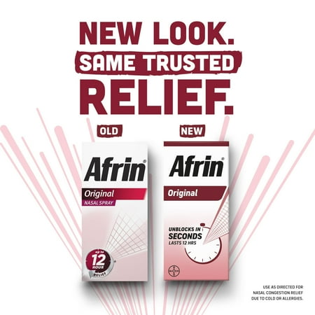 (2 pack) Afrin Original 12 Hour Nasal Congestion Relief Spray - 30 ml