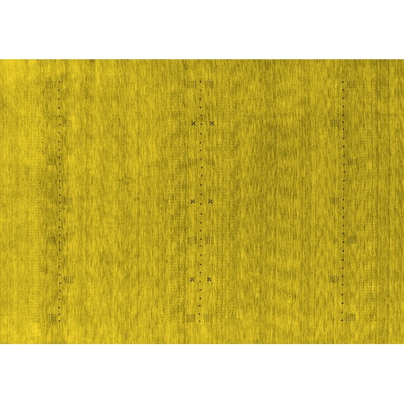 Ahgly Company Indoor Rectangle Abstract Yellow Contemporary Area Rugs, 3' x 5'