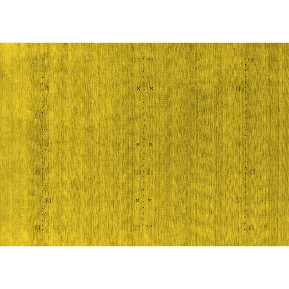 Ahgly Company Indoor Rectangle Abstract Yellow Contemporary Area Rugs, 3' x 5'