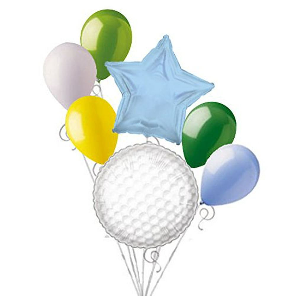 7 pc Golf Ball Balloon Bouquet Party Decoration Happy Birthday Father