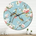 thumbnail image 2 of Designart "Chinoiserie Featuring Birds and Peonies XV" Floral Oversized Wall Clock, 2 of 5