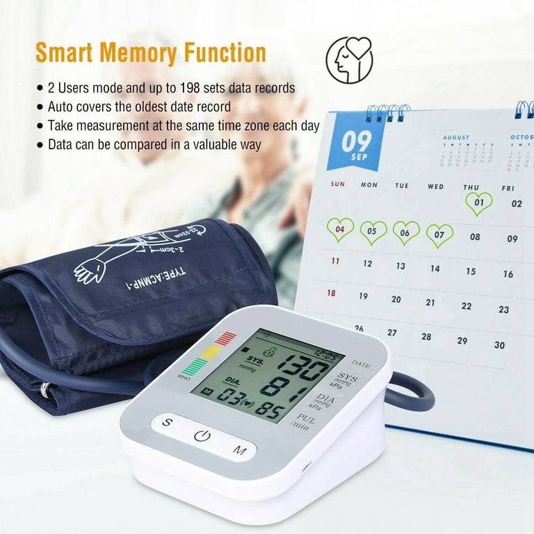Portable Arm Blood Pressure Monitor Automatic Digital Upper Arm Cuff  Electronic Meter Measures Pulse Rate - China Arm Blood Pressure Monitor, Arm  Cuff Electronic Meter