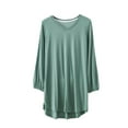 thumbnail image 3 of AherBiu T-Shirts pour Femmes Col Rond Ample Pyjama T-Shirts Été Léger Doux Manches Courtes Tunique Hauts Couleur Unie, 3 of 3