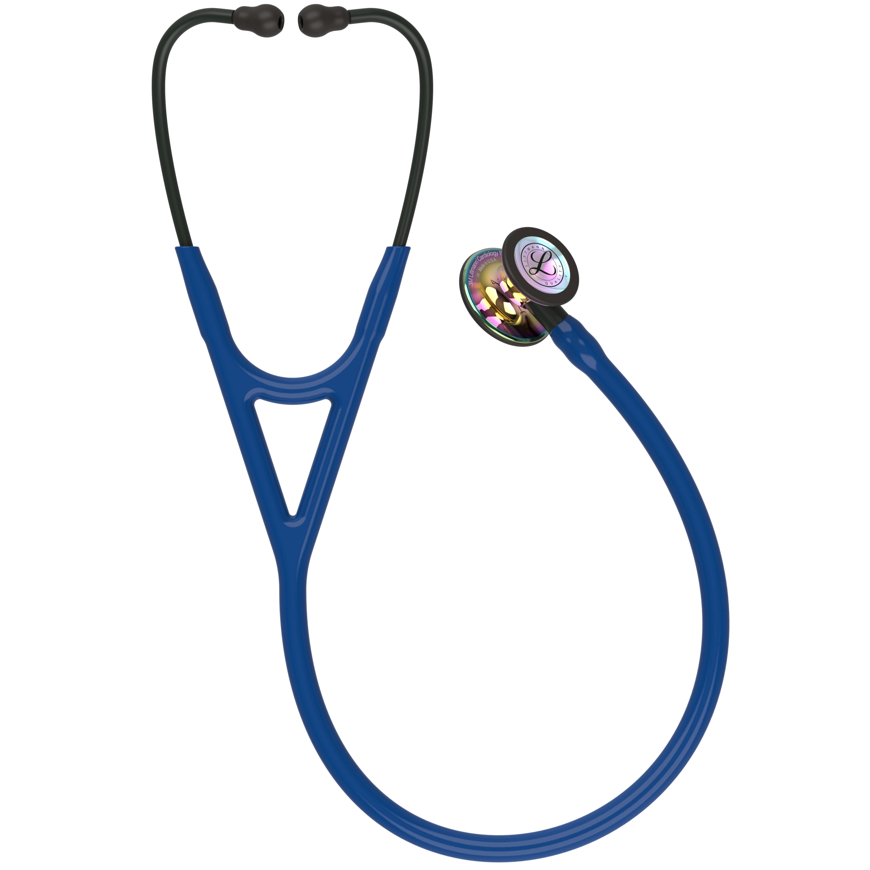 (2 pack) 3M Littmann Cardiology IV Diagnostic Stethoscope, Stainless Steel High Polish Rainbow-Finish Chestpiece, 27" Navy Blue Tube, Black Stem and Headset
