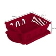 thumbnail image 2 of Sterilite 2 Piece Sink Set, Dish Drainer and Drainboard for Plates, Cups, and Flatware, Red, 2 of 5