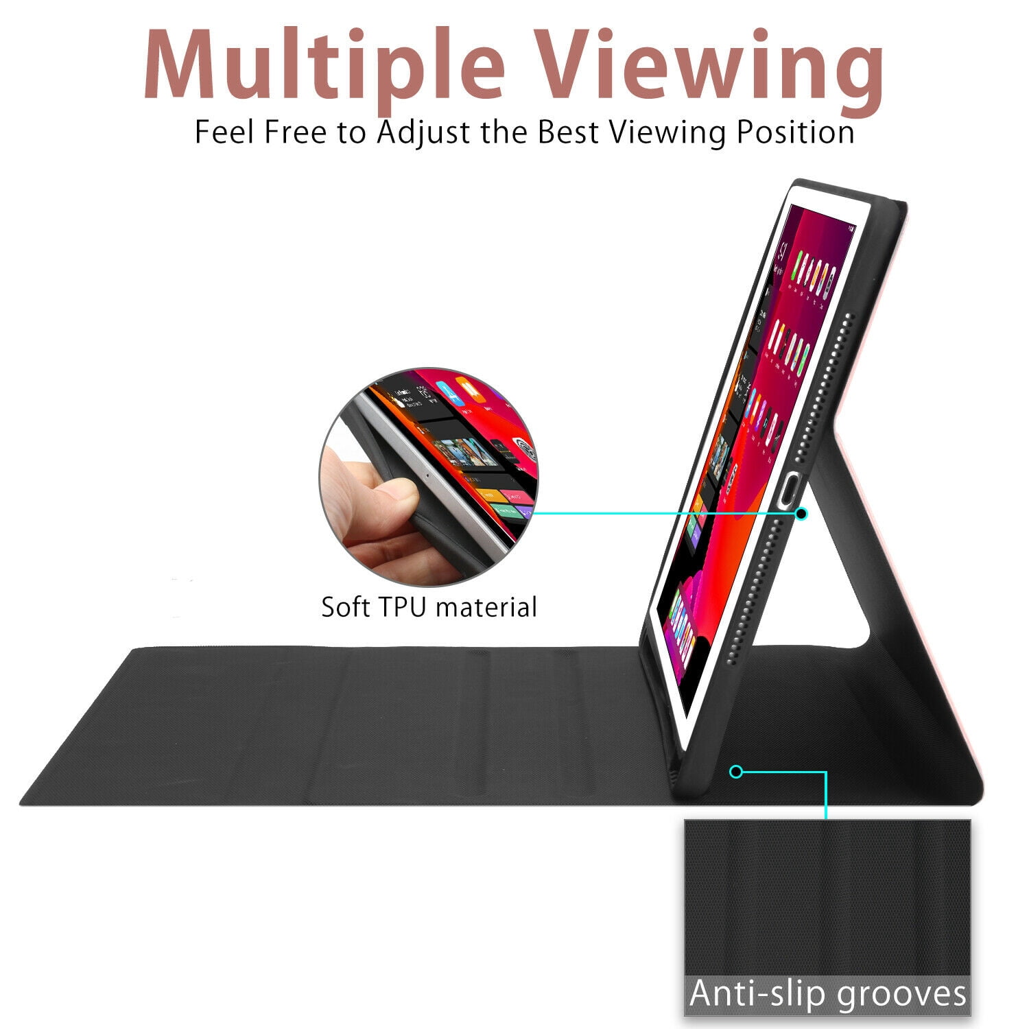 Kvago iPad Backlit Keyboard Case for iPad 10.2" 9th Gen 2021/8th Gen Air3 iPad Pro 10.5" Built-in Pencil Holder Backlit Keyboard Auto Sleep/Wake Function (Rose Gold)