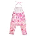 thumbnail image 3 of Girls' Jumpsuits Rompers Summer Casual Sleeveless Rompers With Pockets Spaghetti Strap Romper Lots Of Hearts 5T, 3 of 7
