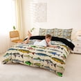 thumbnail image 2 of Erosebridal Colorful Fish Queen Duvet Cover Set, Vintage Fishing Theme Bedding, Black Reversible, 1 Duvet Cover and 2 Pillowcases (No Comforter), 2 of 5
