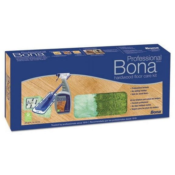 BNA WM710013398 15 in. Head, 52 in. Handle - Hardwood Floor Care Kit, Blue
