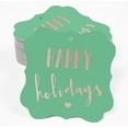 thumbnail image 2 of Inkdotpot Pack Of 50 Happy Holiday Paper Tags DIY Craft Bracket Shape Real Rose Gold Foil Hang Tags, 2 of 6