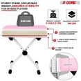 thumbnail image 2 of 5Core Keyboard Stand Double X Style Adjustable Piano Riser + Keyboard Piano Bench PINK, 2 of 5