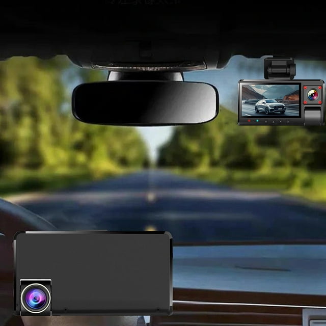 Binmer Dash Cam 3inch Touching Screen 1080P HD Front And Inside Recording Driving Recorder With WDR Night Vision Wide Parking Monitor Loop Recording APP