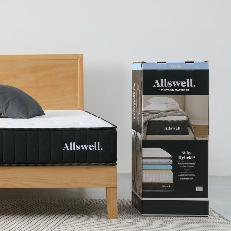 The Allswell 10 Hybrid Mattress in a Box with Gel Memory Foam Adult Twin Walmart