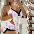 thumbnail image 6 of Hpapadks Halloween Pajama Set Women Graphic 2 Piece Summer Cute Crop Cami and Shorts Ribbed Lounge Women Pjs Black, 6 of 6