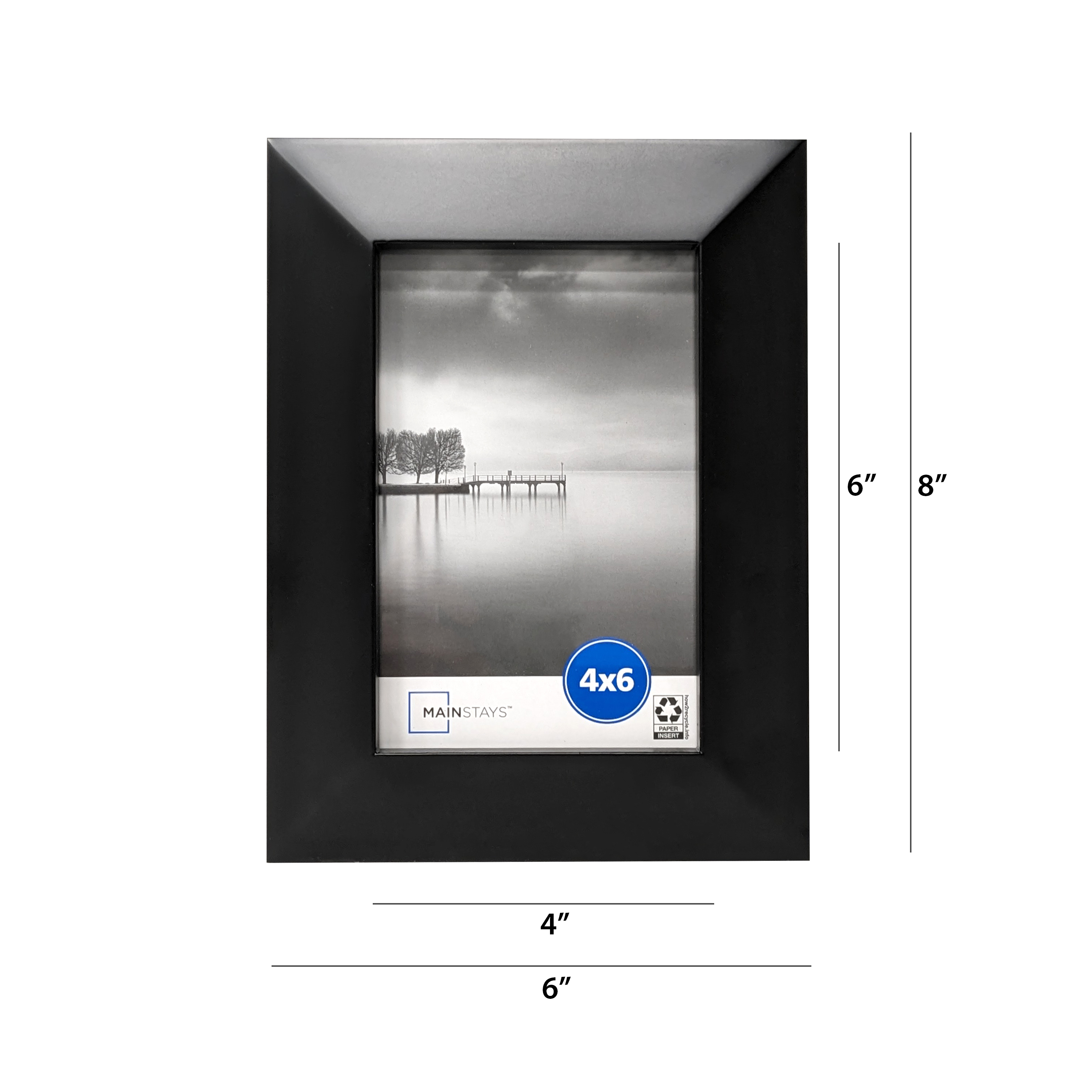 Mainstays 5x7 Bevel Gallery Tabletop Picture Frame, Black