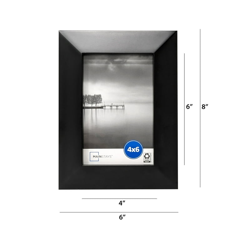 Noir Black Bevelled Glass Photo Frame 4x6