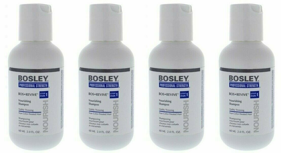 Bos Revive Nourishing Shampoo for Visibly Thinning Non Color-Treated Hair by Bosley for Unisex - 2 oz Shampoo-Pack of 4