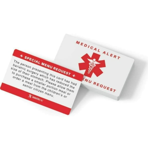 Bariatric Patient Restaurant Special Menu Request Card 2.0 Size: 10 Pack