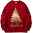 thumbnail image 3 of Suéter navideño holgado para mujer, otoño/invierno, manga larga, árbol de Navidad, pareja, punto, cuello redondo, extragrande, blanco, 3 of 4