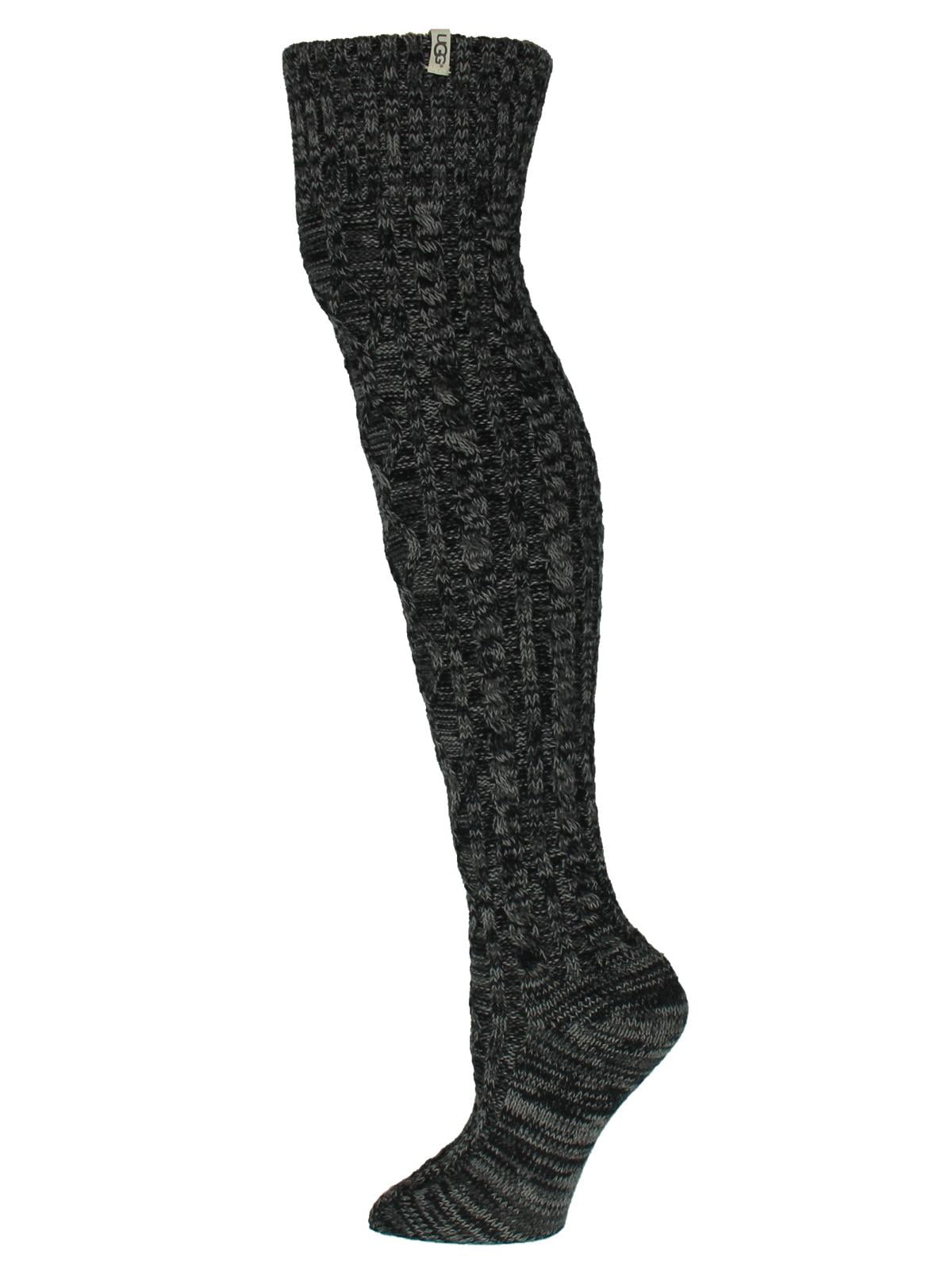 Ugg Womens Cable Knit Marled Over the Knee Socks Gray 9 11