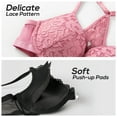 thumbnail image 5 of Women's Push Up Bra Racerback Front Closure Lace Padded Underwire Bras, 5 of 5