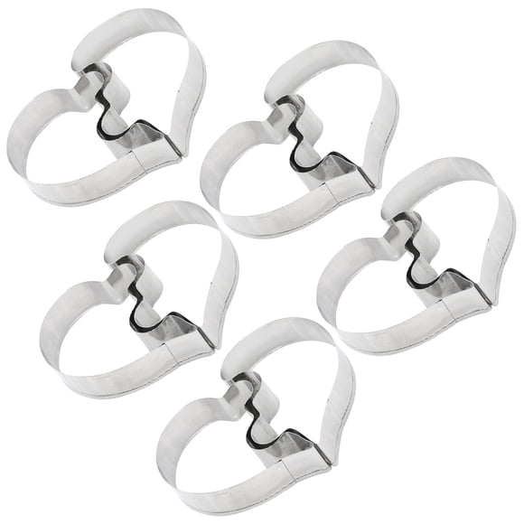 CTIRCHIU 5Pcs Biscuit Molds Stainless Steel for Heart Shape Baking Mold and Home Users