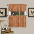 thumbnail image 3 of 3 Piece Kitchen Curtains Tiers and Valances Set, Thanksgiving Autumn Orange Tones Bohemian Floral Print Boho Rod Pocket Short Window Treatment Tiers Curtains Panel and Valance for Cafe Bathroom, 3 of 6