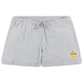 thumbnail image 3 of Women's Fanatics Purple/Heather Gray Los Angeles Lakers Plus Size T-Shirt & Shorts Combo Set, 3 of 3
