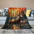 thumbnail image 2 of JEUXUS  Deer Throw Blanket,Wildlife Throw Blanket,Rustic Cabin Decor Woodland Blanket for Bedroom Sofa Couch Gift for Hunting Lover Deer Hunting Blanket Decor, 2 of 6