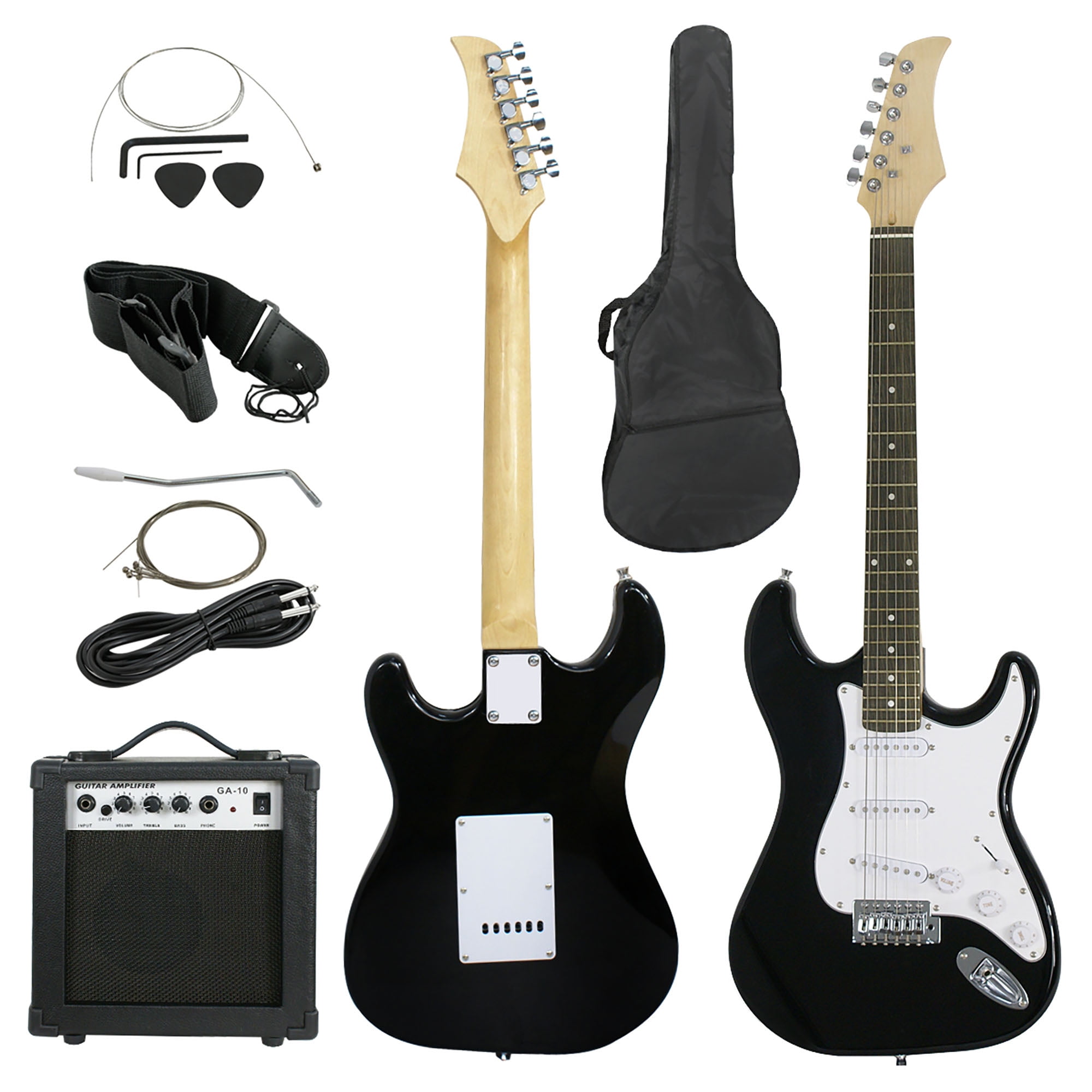 ZenStyle 39" Full-size Electric Guitar with Nylon Carrying Bag and 10W AMP for All-Level Player, Black