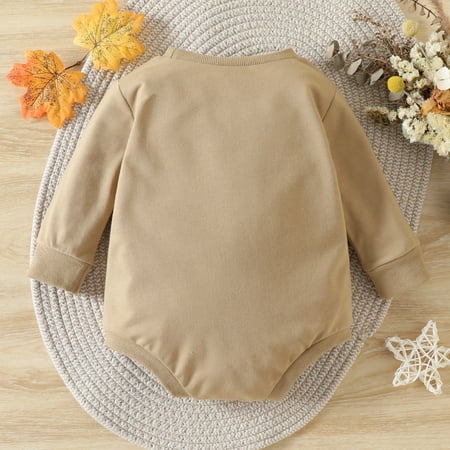 

Aayomet Baby Rompers Baby Romper Boys Baby Boy Girl Basic Plain Pocket Long Sleeve Romper Bodysuit Tops Solid Fall Outfit Clothes Khaki 6-9 Months