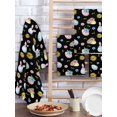 thumbnail image 2 of Easter Kitchen Dish Towels for Drying Dishes Set of 2, Spring Watercolor Bunny Eggs Flowers Black Waffle Weave Microfiber Hand Tea Bathroom Towels Quick Dry & Absorbent Towel 15.7x23.6, 2 of 7
