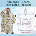 thumbnail image 4 of Oversized Wearable Blanket Hoodie,Gray Highland Cow Bathtub Sunflower Pattern Sherpa Blanket Hoodie with Super Pockets,Super Warm Fuzzy Pullover for Women & Men, 4 of 6