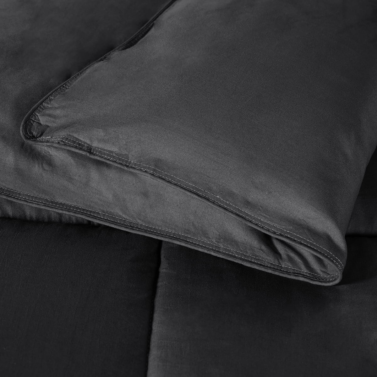 BNM Solid Comforter Down Alternative Bedding, Twin, Black