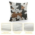 thumbnail image 4 of COMIO Cow Print Throw Pillow Cover Queen Western Cow White Brown Cowhide Printed Lumbar Pillow Case Decorative Soft Standard Pillow Cases with Zipper Cushion Covers for Bed,Sofa,Couch, 4 of 5