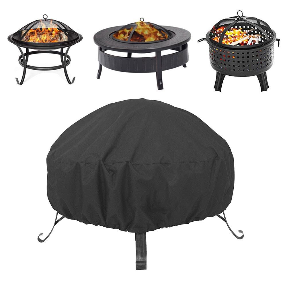 44'' Patio Round Fire Pit Cover Waterproof UV Protector Grill BBQ Cover Black 