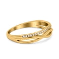 thumbnail image 2 of Yellow Tone, Simulated Cubic Zirconia Size-6 Infinity Shank Art Deco Engagement Wedding Half Eternity Ring 925 Sterling Silver, 2 of 7