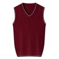 thumbnail image 3 of Styesk Chandail pour Hommes Col Tricoté Sans Manches Décontracté, 3 of 3