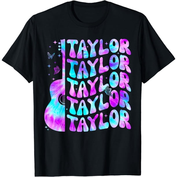 playera de cumpleaños para niña retro Taylor con nombre personalizado