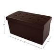 thumbnail image 5 of Lavish Home Faux Leather Folding Storage Ottoman with Padded Lid (Brown), 5 of 8